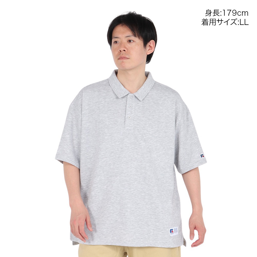 ラッセル（RUSSELL）（メンズ）ミニ裏毛ワイドポロシャツ RBM25S0015 MGRY