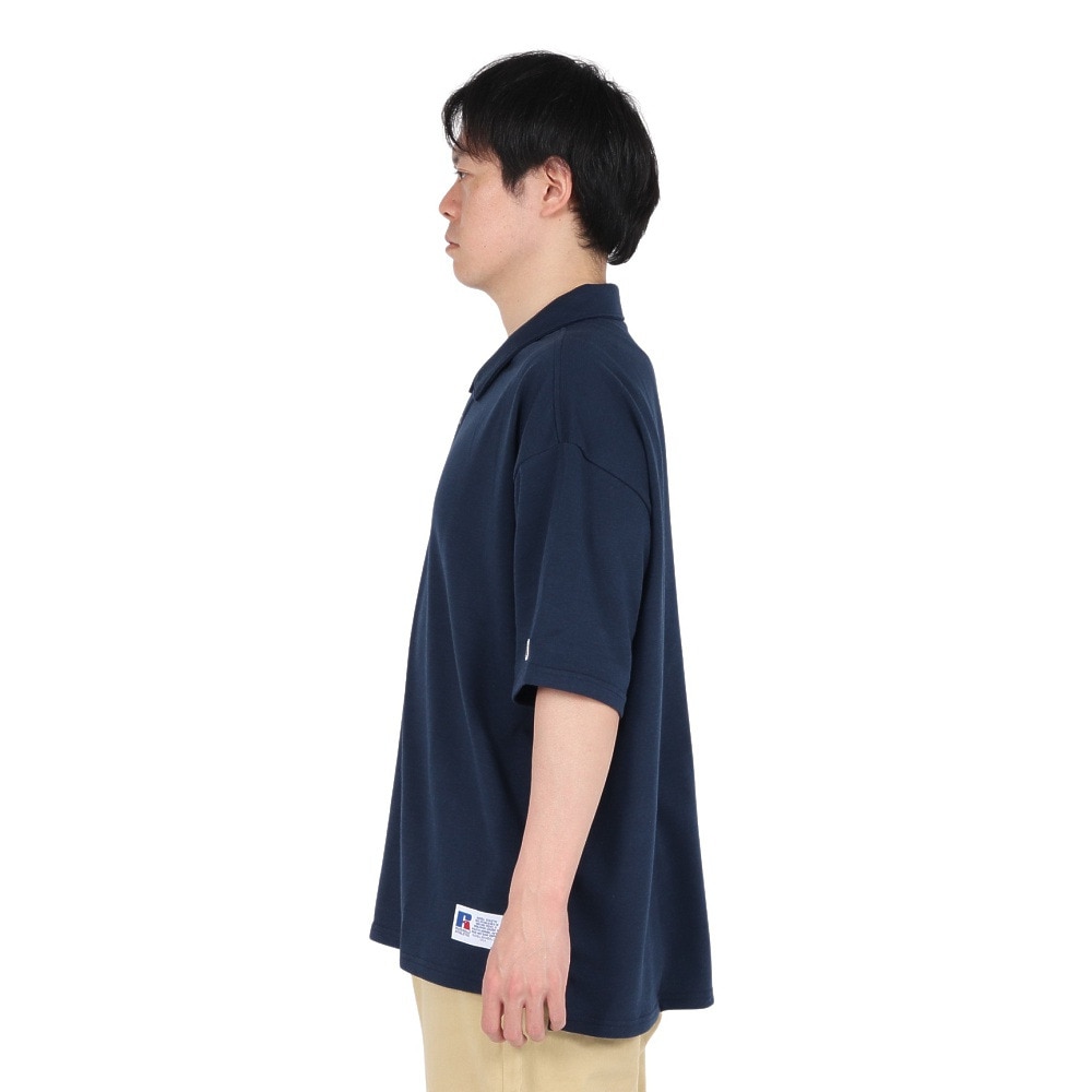 ラッセル（RUSSELL）（メンズ）ミニ裏毛ワイドポロシャツ RBM25S0015 NVY