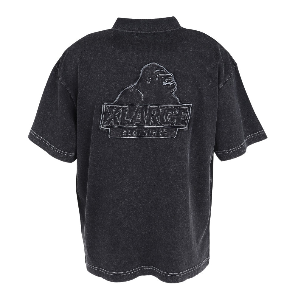エクストララージ（XLARGE）（メンズ）CHEMICAL WASH SLANTED OG ポロシャツ 101252013001-BLACK