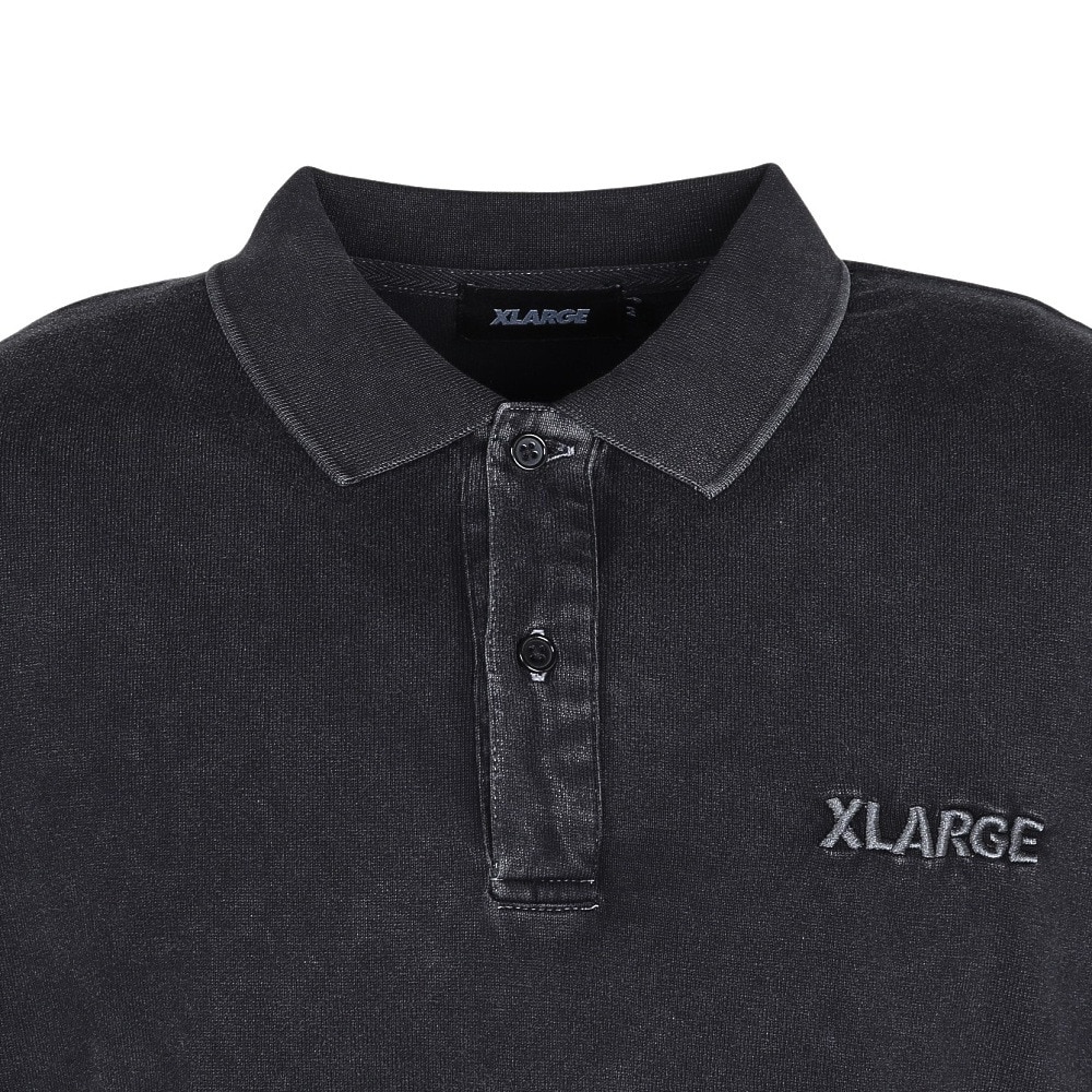 エクストララージ（XLARGE）（メンズ）CHEMICAL WASH SLANTED OG ポロシャツ 101252013001-BLACK