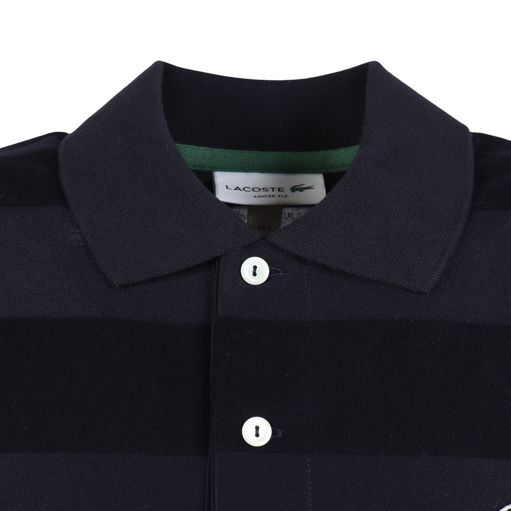 ラコステ（LACOSTE）（メンズ）パイル地切り替え同色ボーダーポロシャツ PH022J-99166