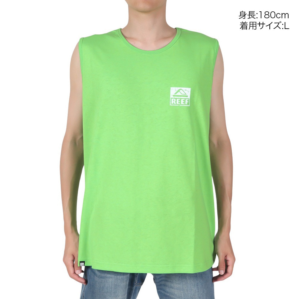 リーフ（REEF）（メンズ）スクエア ロゴ タンクトップ RFTTM2401-GRN