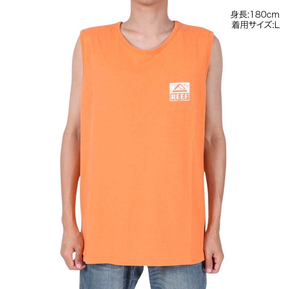 リーフ（REEF）（メンズ）スクエア ロゴ タンクトップ RFTTM2401-ORG