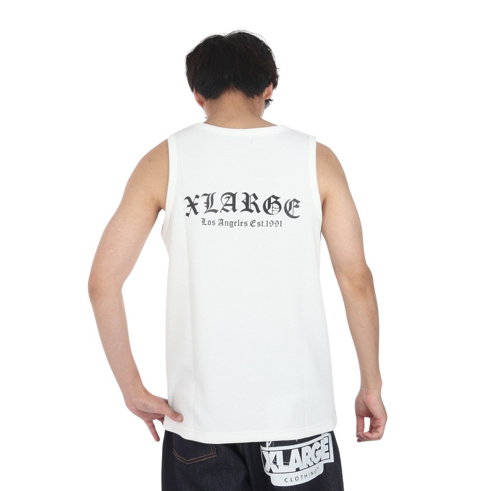 エクストララージ（XLARGE）（メンズ）OLD ENGLISH WAFFLE タンクトップ 101242013006-WHITE