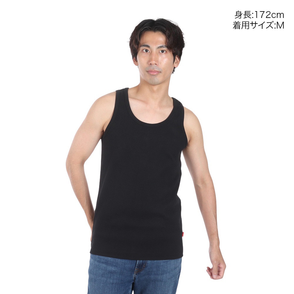 ヘルスニット（Healthknit）（メンズ）ヘビーウェイトリブ タンクトップ 53018 BLK