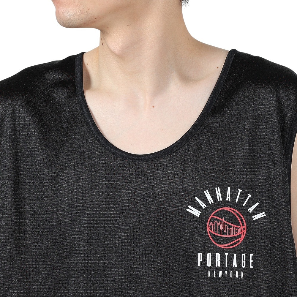 マンハッタンポーテージ（ManhattanPortage）（メンズ）メッシュ リバーシブル ノースリーブTシャツ SPALDING 24SS-MP-M572 BLK