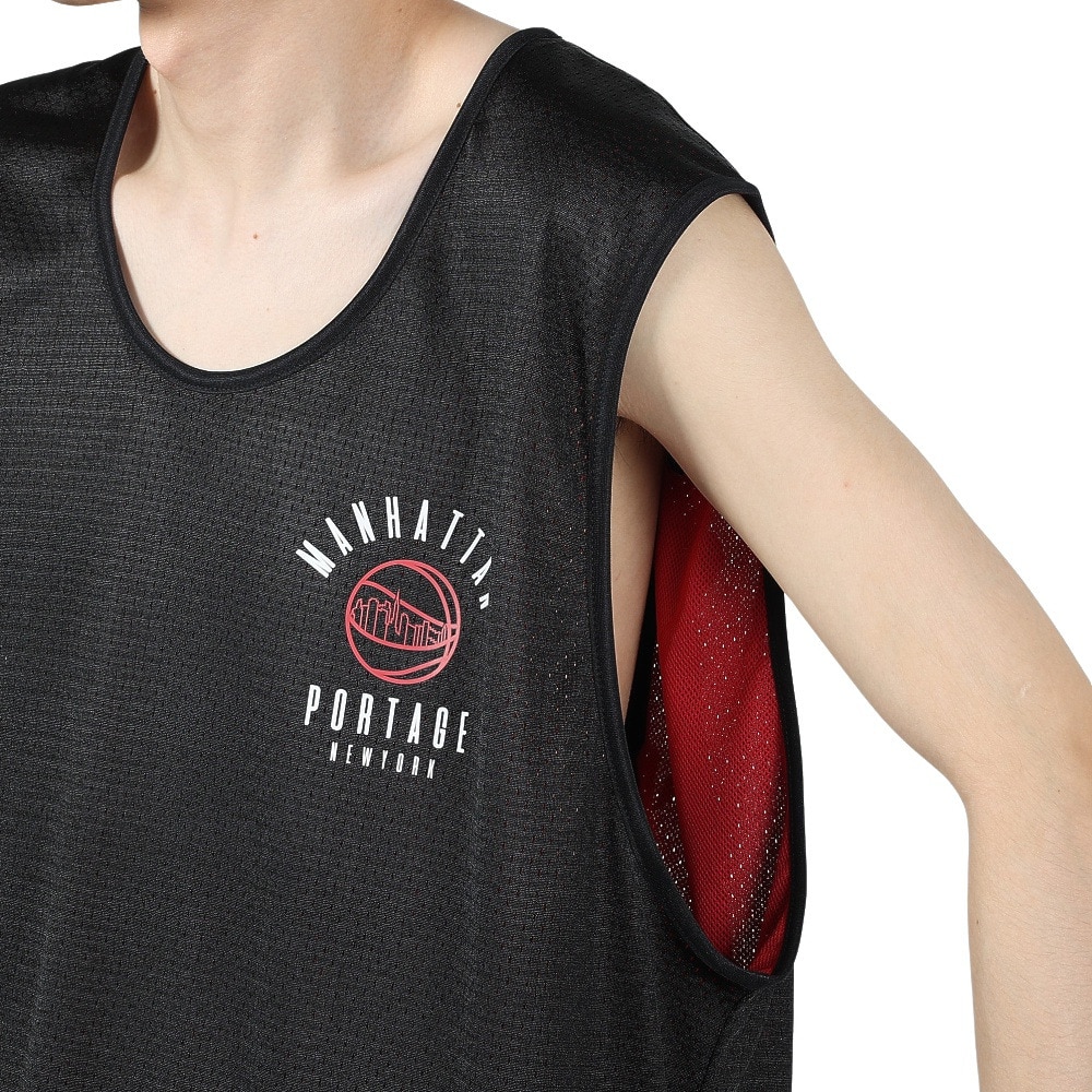 マンハッタンポーテージ（ManhattanPortage）（メンズ）メッシュ リバーシブル ノースリーブTシャツ SPALDING 24SS-MP-M572 BLK