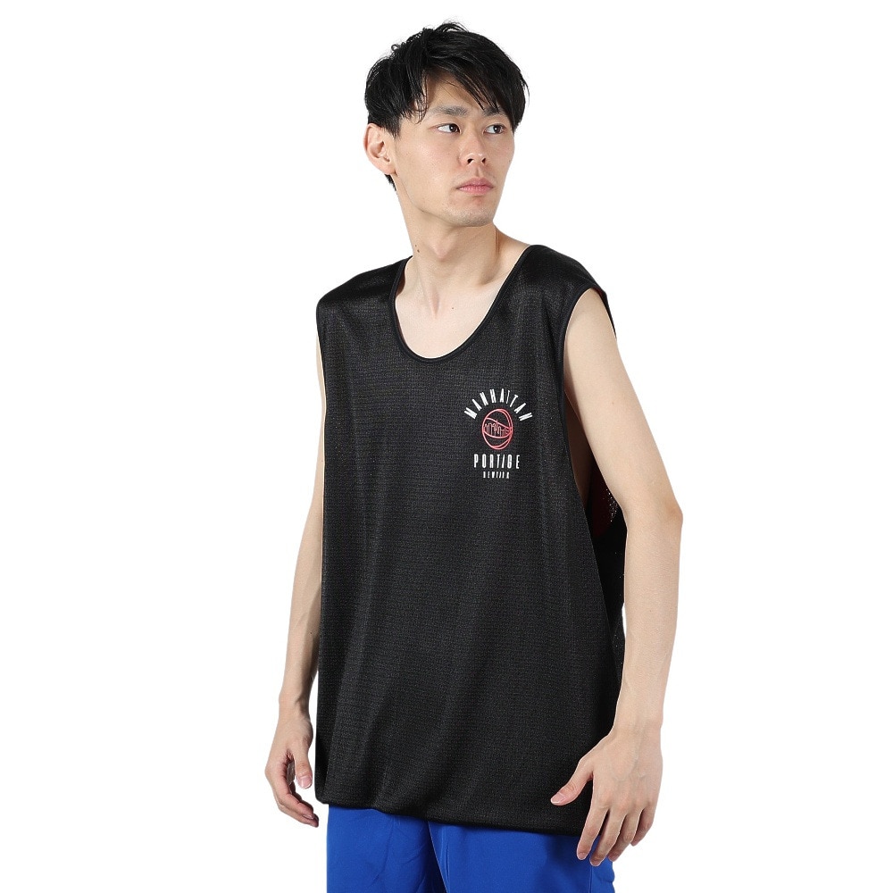 マンハッタンポーテージ（ManhattanPortage）（メンズ）メッシュ リバーシブル ノースリーブTシャツ SPALDING 24SS-MP-M572 BLK