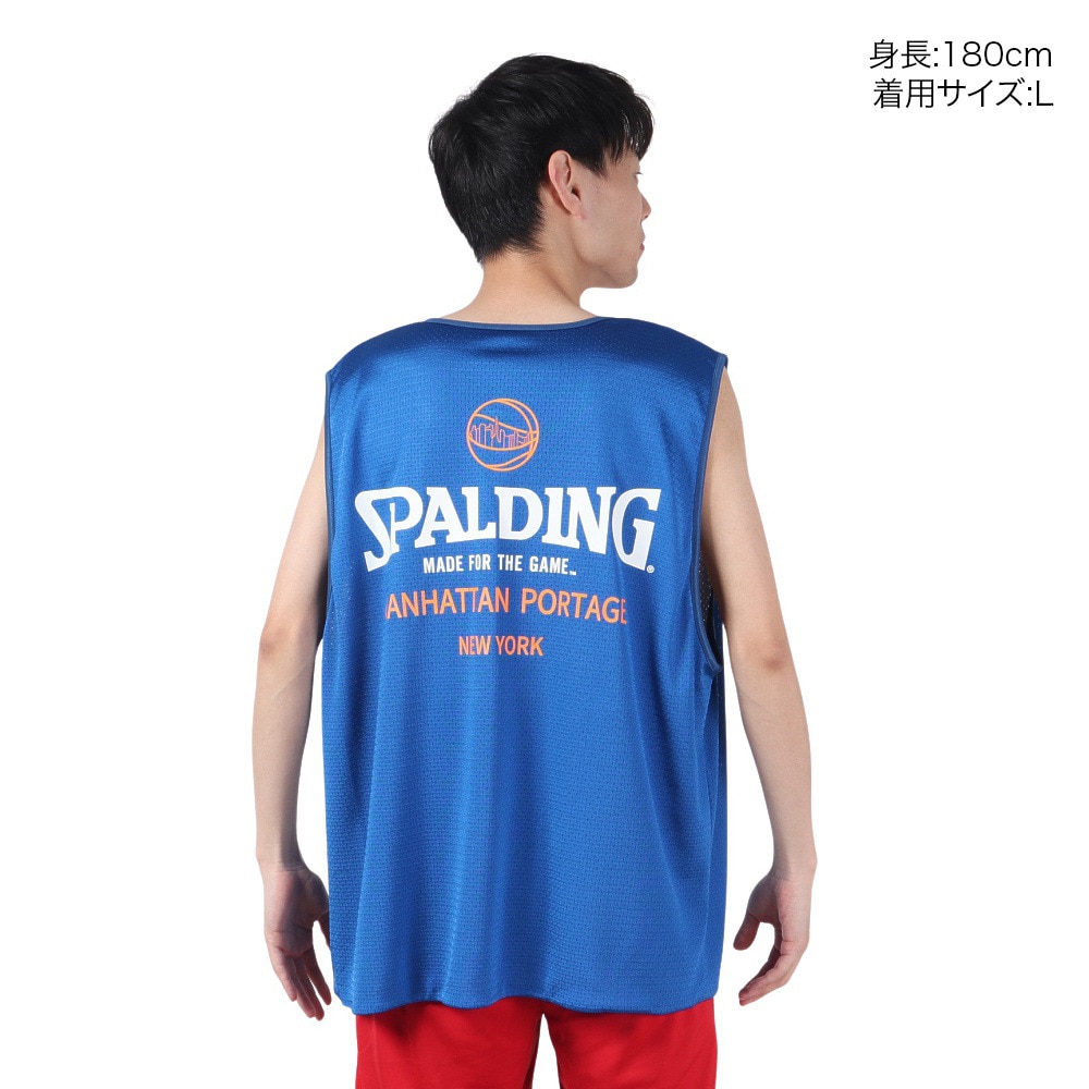 マンハッタンポーテージ（ManhattanPortage）（メンズ）メッシュ リバーシブル ノースリーブTシャツ SPALDING 24SS-MP-M572 BLU