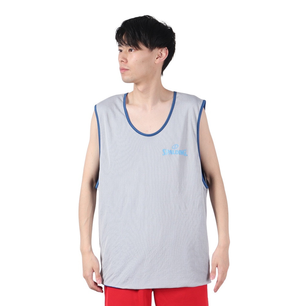 マンハッタンポーテージ（ManhattanPortage）（メンズ）メッシュ リバーシブル ノースリーブTシャツ SPALDING 24SS-MP-M572 BLU