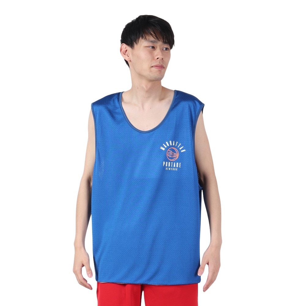マンハッタンポーテージ（ManhattanPortage）（メンズ）メッシュ リバーシブル ノースリーブTシャツ SPALDING 24SS-MP-M572 BLU