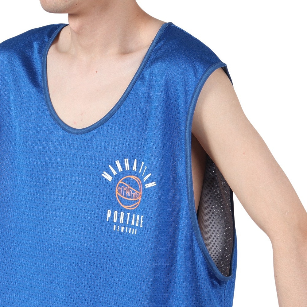 マンハッタンポーテージ（ManhattanPortage）（メンズ）メッシュ リバーシブル ノースリーブTシャツ SPALDING 24SS-MP-M572 BLU