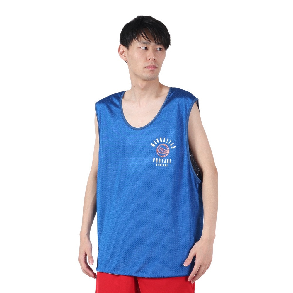 マンハッタンポーテージ（ManhattanPortage）（メンズ）メッシュ リバーシブル ノースリーブTシャツ SPALDING 24SS-MP-M572 BLU