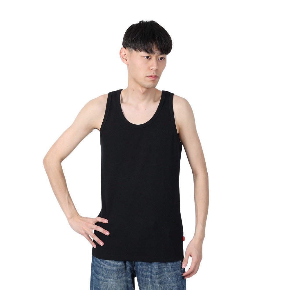 ヘルスニット（Healthknit）（メンズ）ヘビーウェイトリブ タンクトップ 53018 BLK