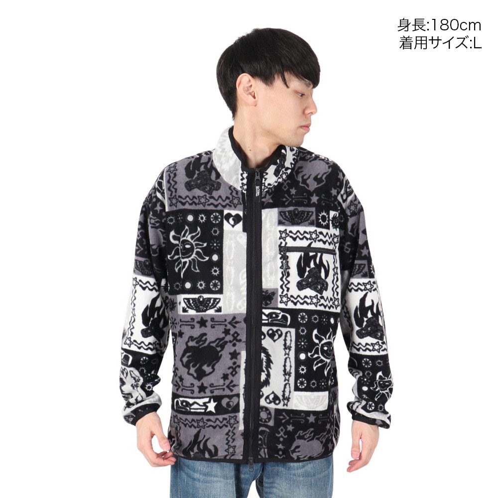 マナスタッシュ（MANASTASH）（メンズ）バンダナフリースジャケット 792-4252006 BLACK