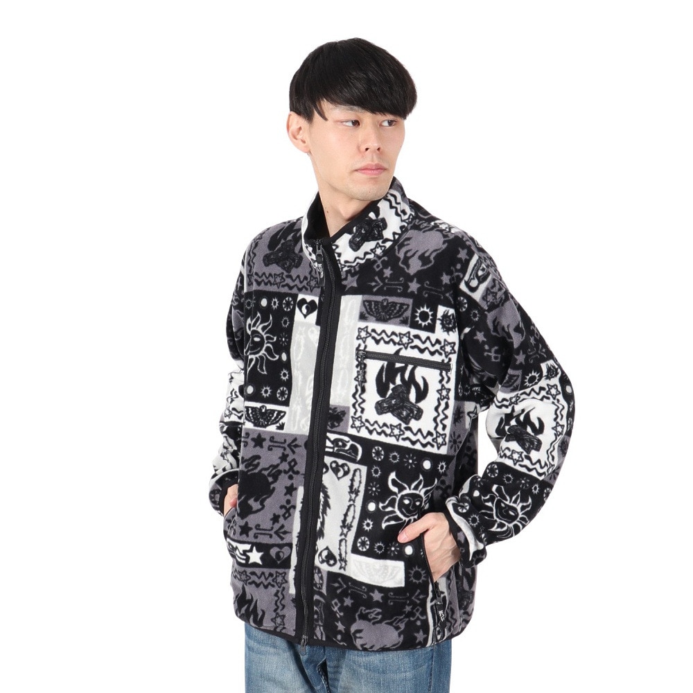 マナスタッシュ（MANASTASH）（メンズ）バンダナフリースジャケット 792-4252006 BLACK
