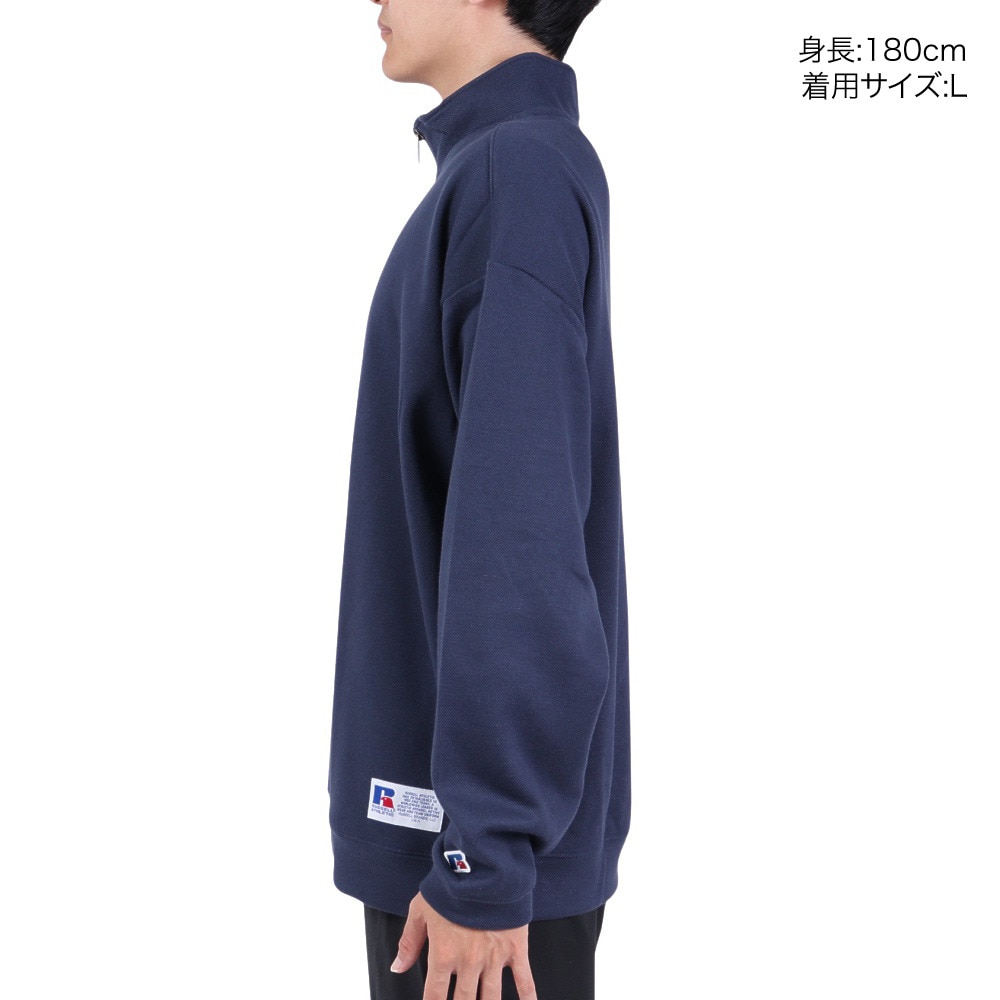 ラッセル（RUSSELL）（メンズ）スウェット カノコ裏毛 ハーフジップ SW RBM23F0007 NVY