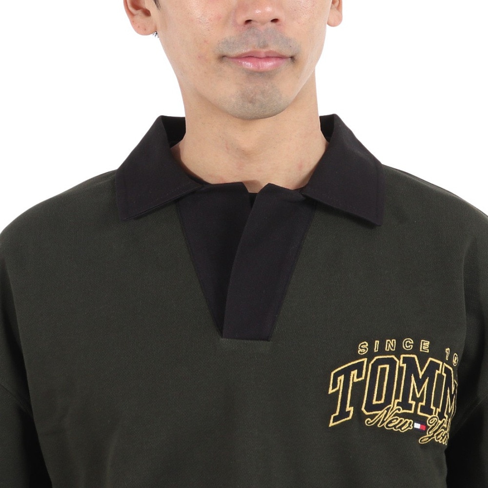 トミー ジーンズ（TOMMY JEANS）（メンズ）リラックスラグジュアリーバーシティラガーシャツ DM17801-GSB