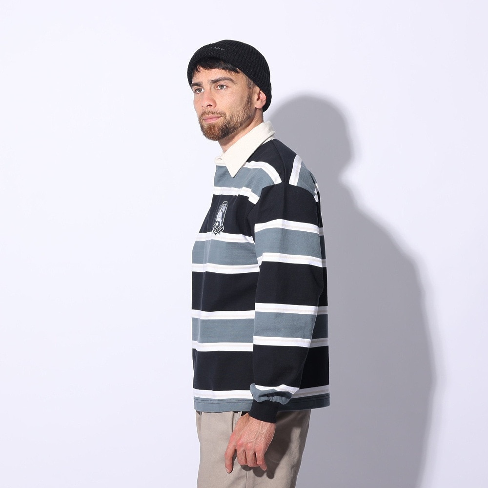 エクストララージ（XLARGE）（メンズ）EMBLEM STRIPED RUGBY シャツ 101241013001-BLACK