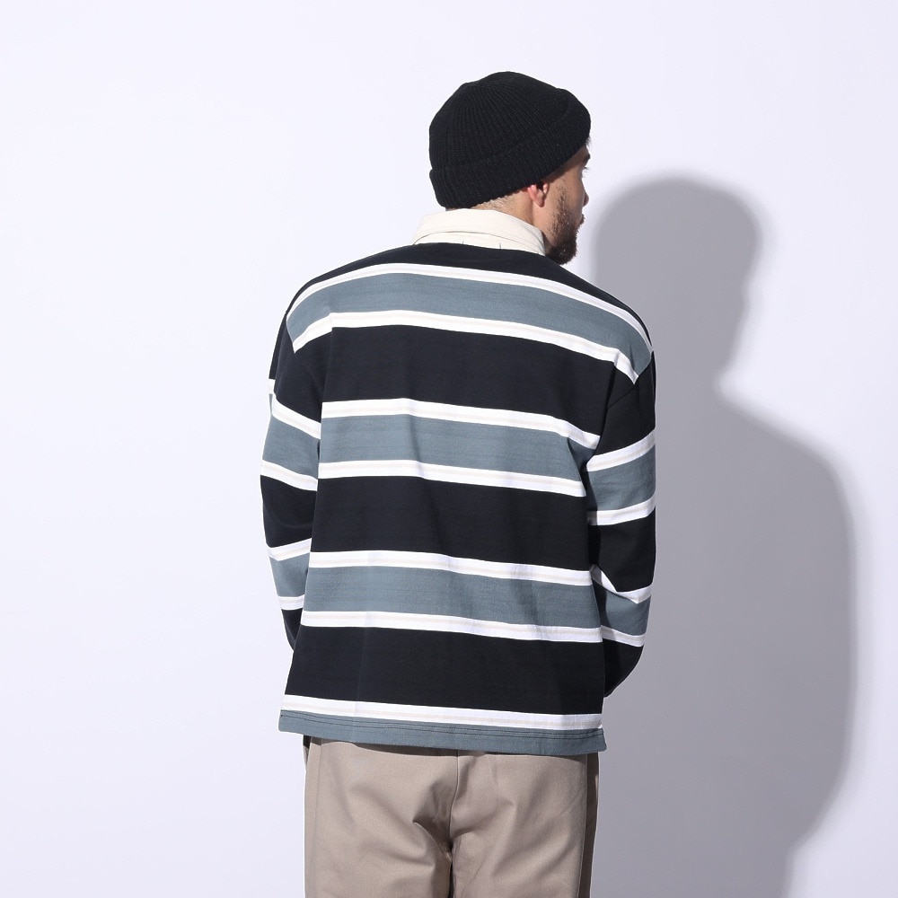 エクストララージ（XLARGE）（メンズ）EMBLEM STRIPED RUGBY シャツ 101241013001-BLACK