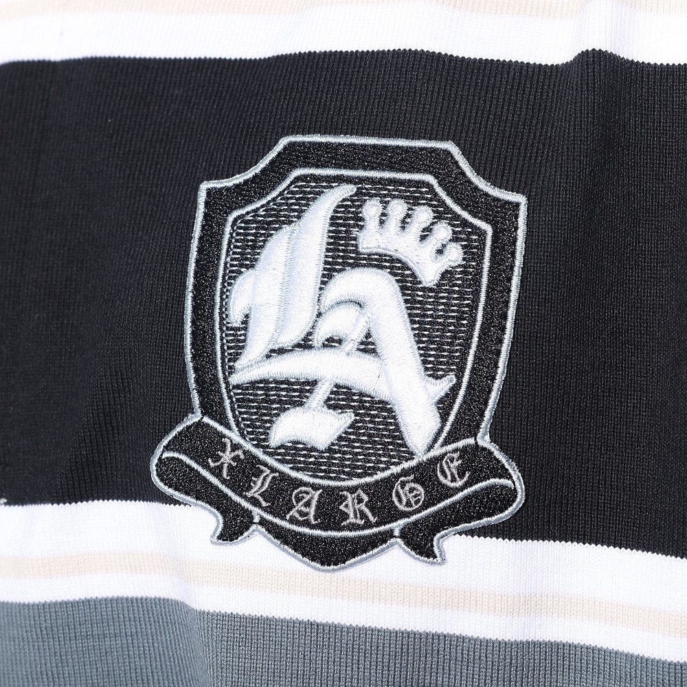 エクストララージ（XLARGE）（メンズ）EMBLEM STRIPED RUGBY シャツ 101241013001-BLACK