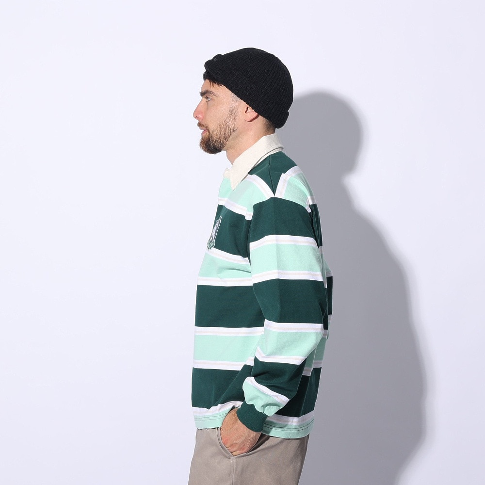 エクストララージ（XLARGE）（メンズ）EMBLEM STRIPED RUGBY シャツ 101241013001-GREEN