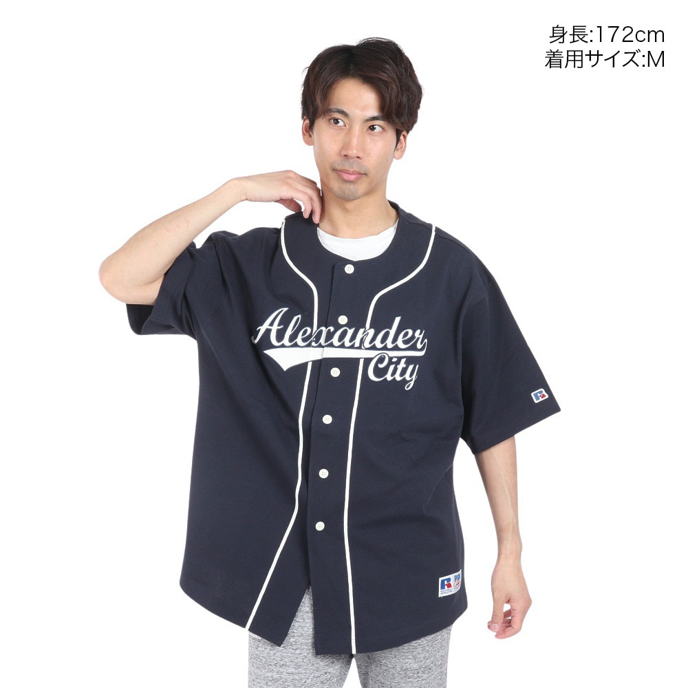 ラッセル（RUSSELL）（メンズ）ProCotton ベースボールシャツ RBM24S0005 NVY