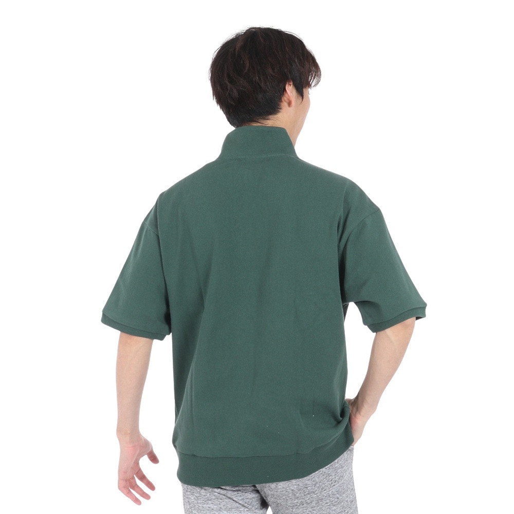 ラッセル（RUSSELL）（メンズ）16/-OE ハーフジップ 半袖スウェットシャツ RBM24S0011 DGRN
