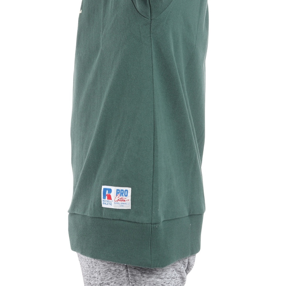 ラッセル（RUSSELL）（メンズ）16/-OE ハーフジップ 半袖スウェットシャツ RBM24S0011 DGRN