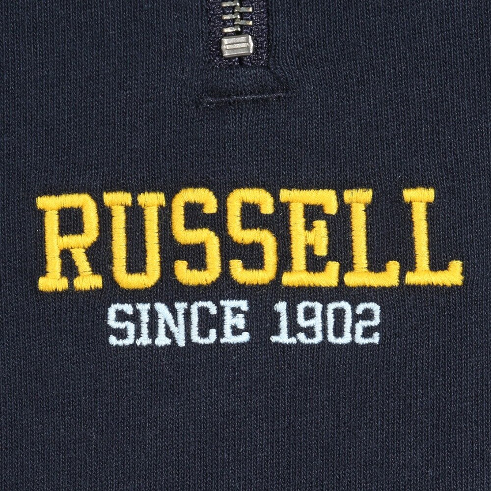 ラッセル（RUSSELL）（メンズ）16/-OE ハーフジップ 半袖スウェットシャツ RBM24S0011 NVY