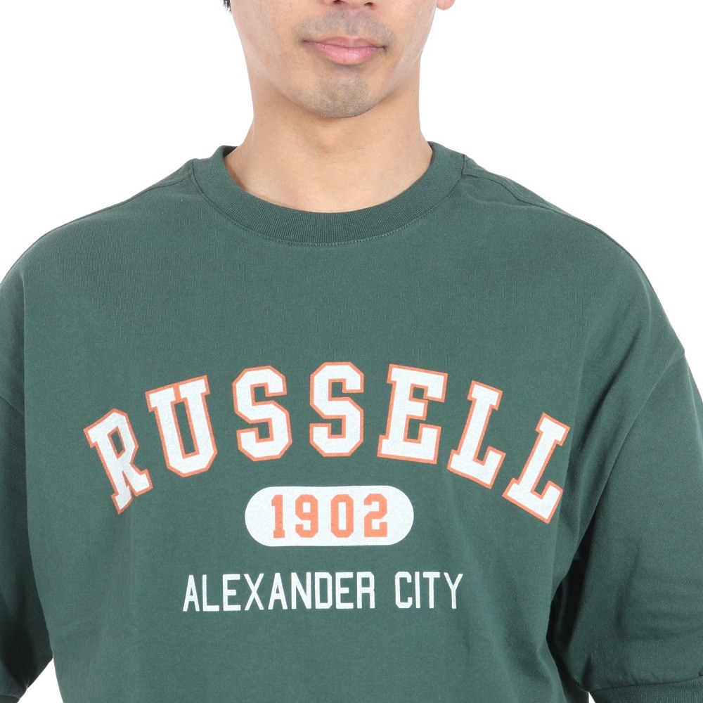 ラッセル（RUSSELL）（メンズ）16/-OEカレッジ スウエット 半袖Tシャツ RBM24S0012 DGRN