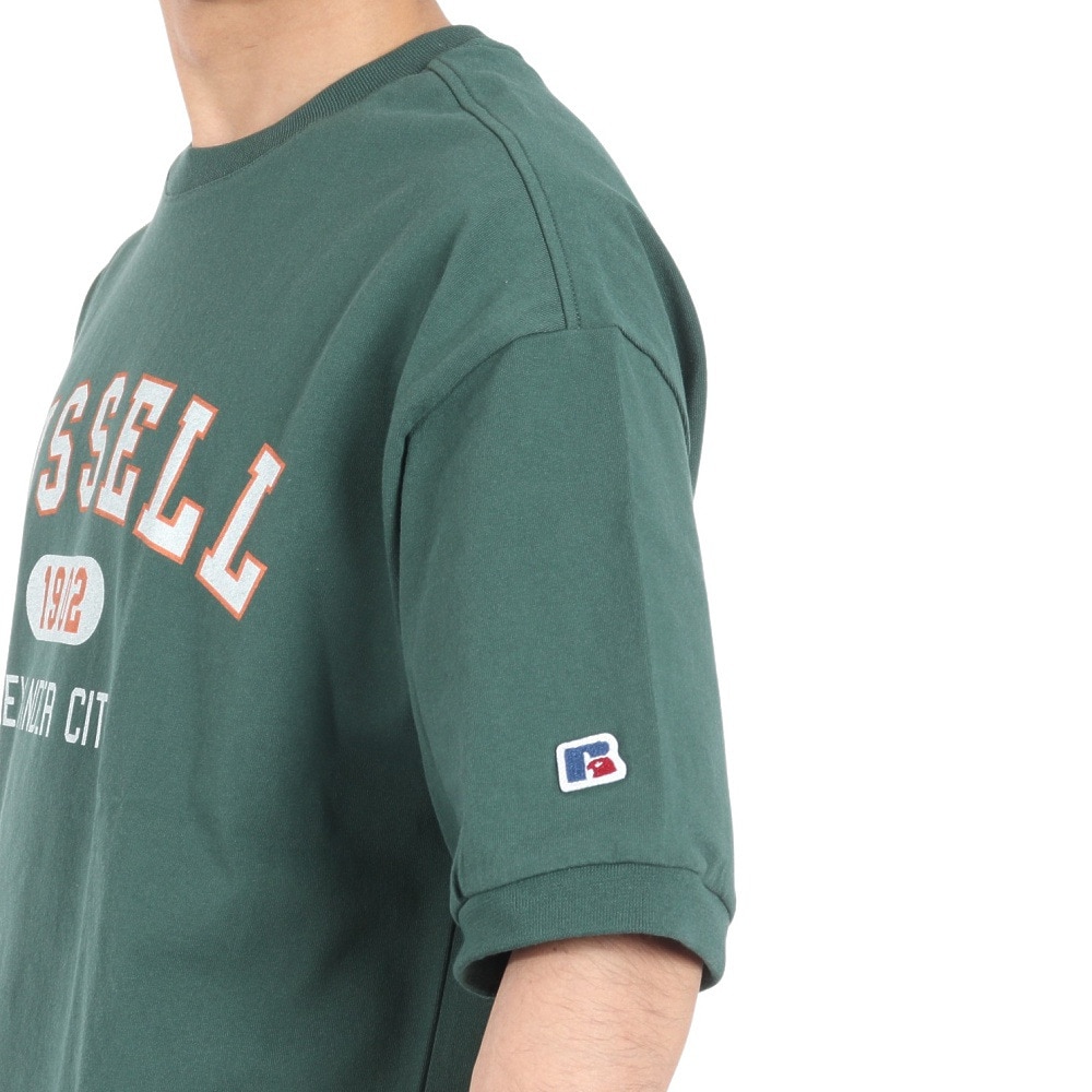 ラッセル（RUSSELL）（メンズ）16/-OEカレッジ スウエット 半袖Tシャツ RBM24S0012 DGRN