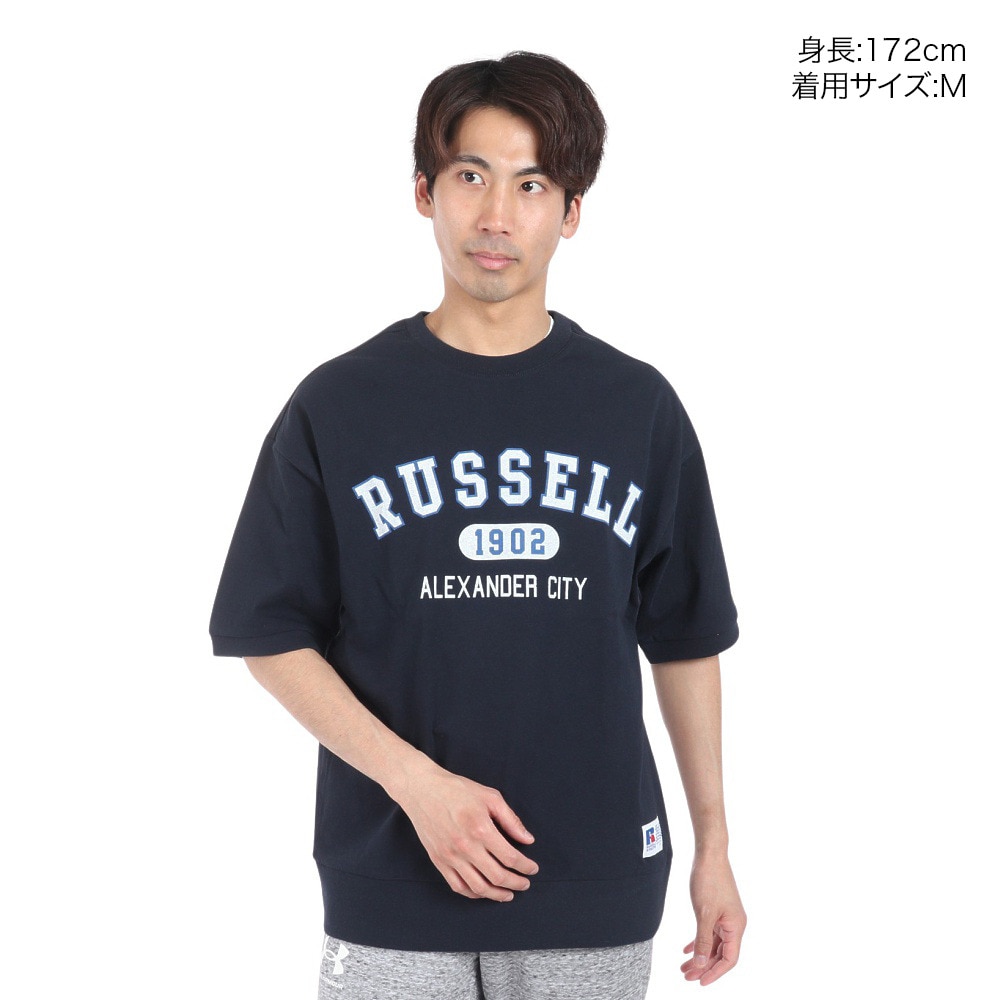 ラッセル（RUSSELL）（メンズ）16/- OE カレッジ スウエット 半袖Tシャツ RBM24S0012 NVY