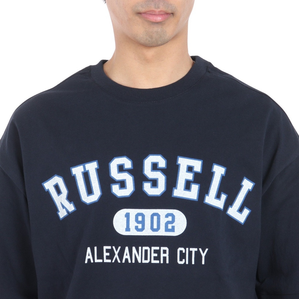 ラッセル（RUSSELL）（メンズ）16/- OE カレッジ スウエット 半袖Tシャツ RBM24S0012 NVY