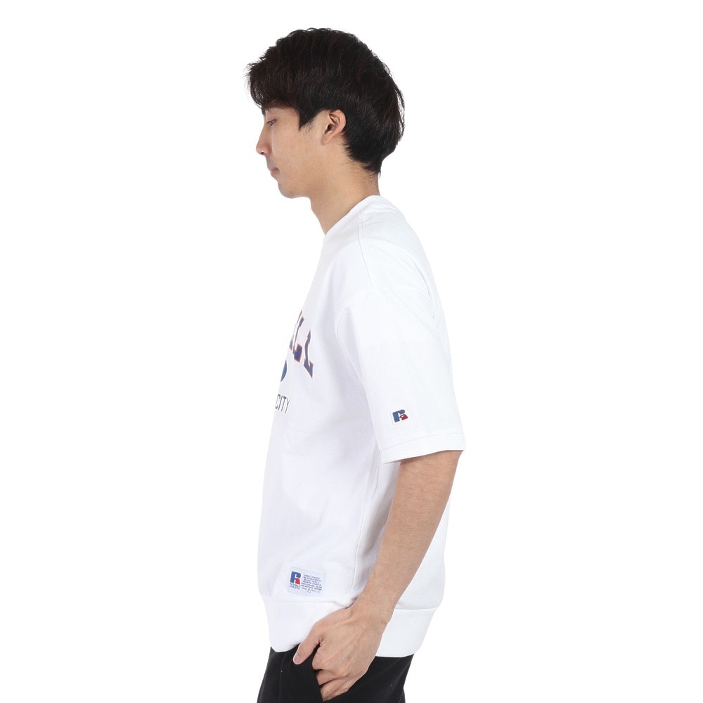 ラッセル（RUSSELL）（メンズ）16/- OE カレッジ スウエット 半袖Tシャツ RBM24S0012 WHT