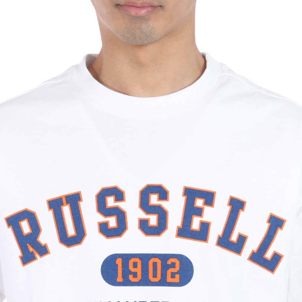 ラッセル（RUSSELL）（メンズ）16/- OE カレッジ スウエット 半袖Tシャツ RBM24S0012 WHT