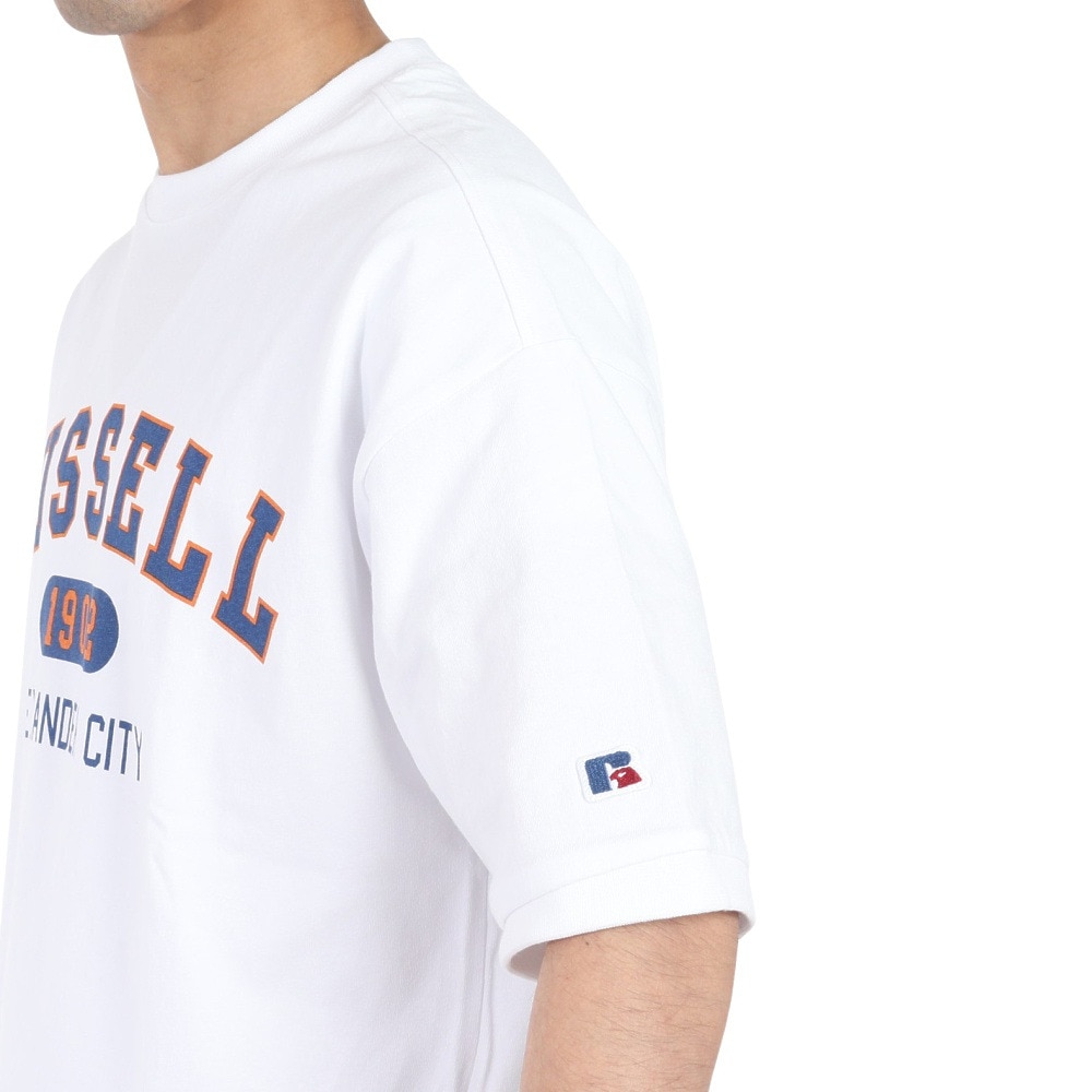 ラッセル（RUSSELL）（メンズ）16/- OE カレッジ スウエット 半袖Tシャツ RBM24S0012 WHT