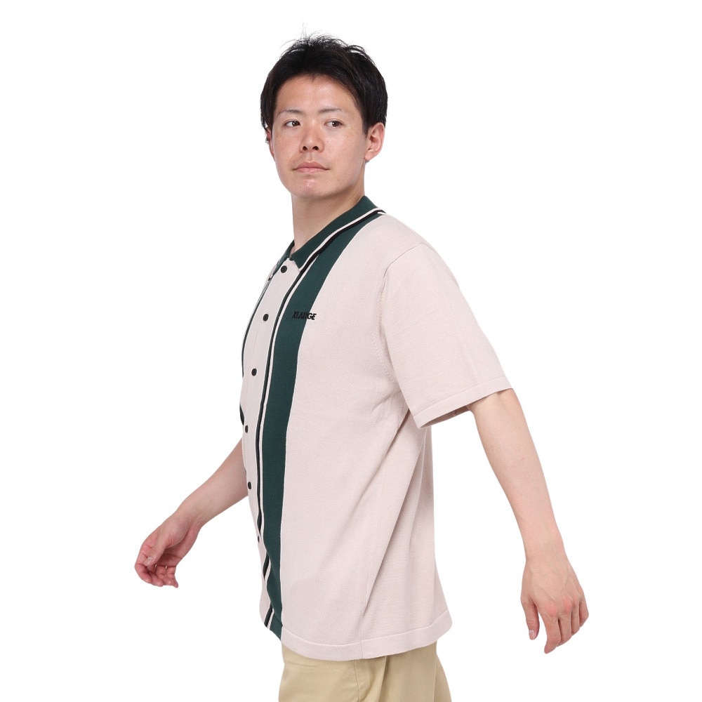 エクストララージ（XLARGE）（メンズ）ライク ニット 半袖 シャツ 101242013009-BEIGE
