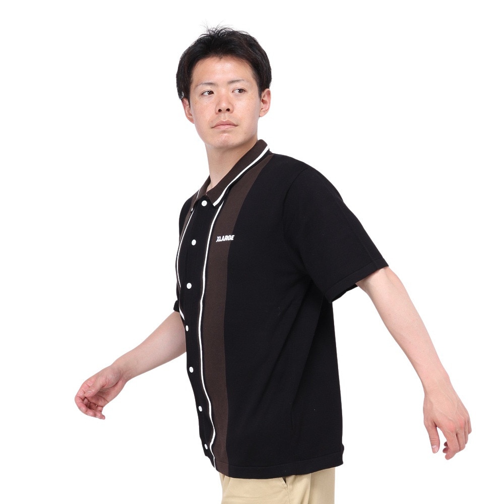 エクストララージ（XLARGE）（メンズ）ライク ニット 半袖 シャツ 101242013009-BLACK