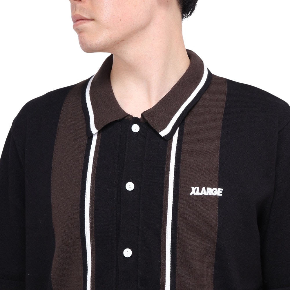 エクストララージ（XLARGE）（メンズ）ライク ニット 半袖 シャツ 101242013009-BLACK