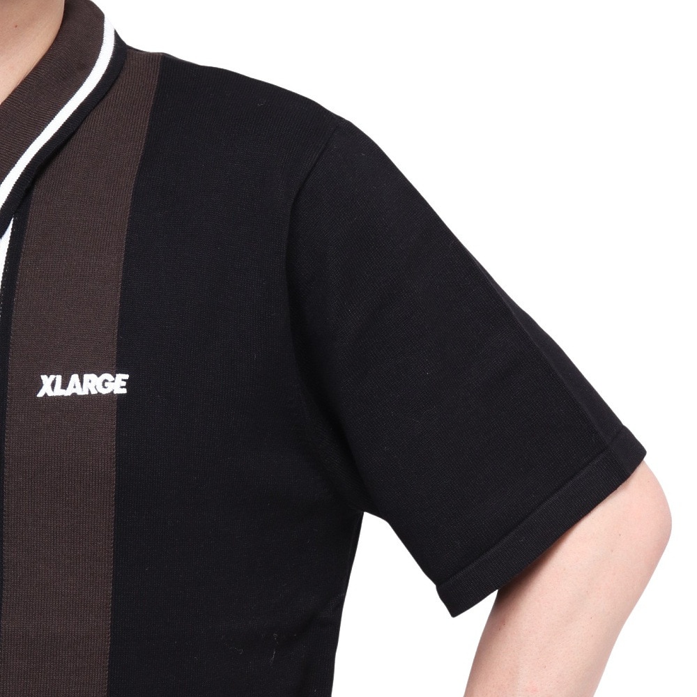 エクストララージ（XLARGE）（メンズ）ライク ニット 半袖 シャツ 101242013009-BLACK