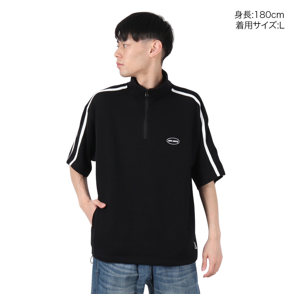 ベンデイビス（BEN DAVIS）（メンズ）半袖ニットソー ハーフジップ 24580044-BLK