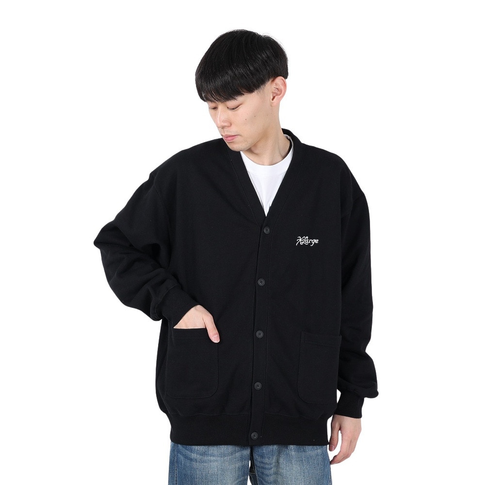エクストララージ（XLARGE）（メンズ）EMBROIDERY スウェット カーディガン 101251013002-BLACK