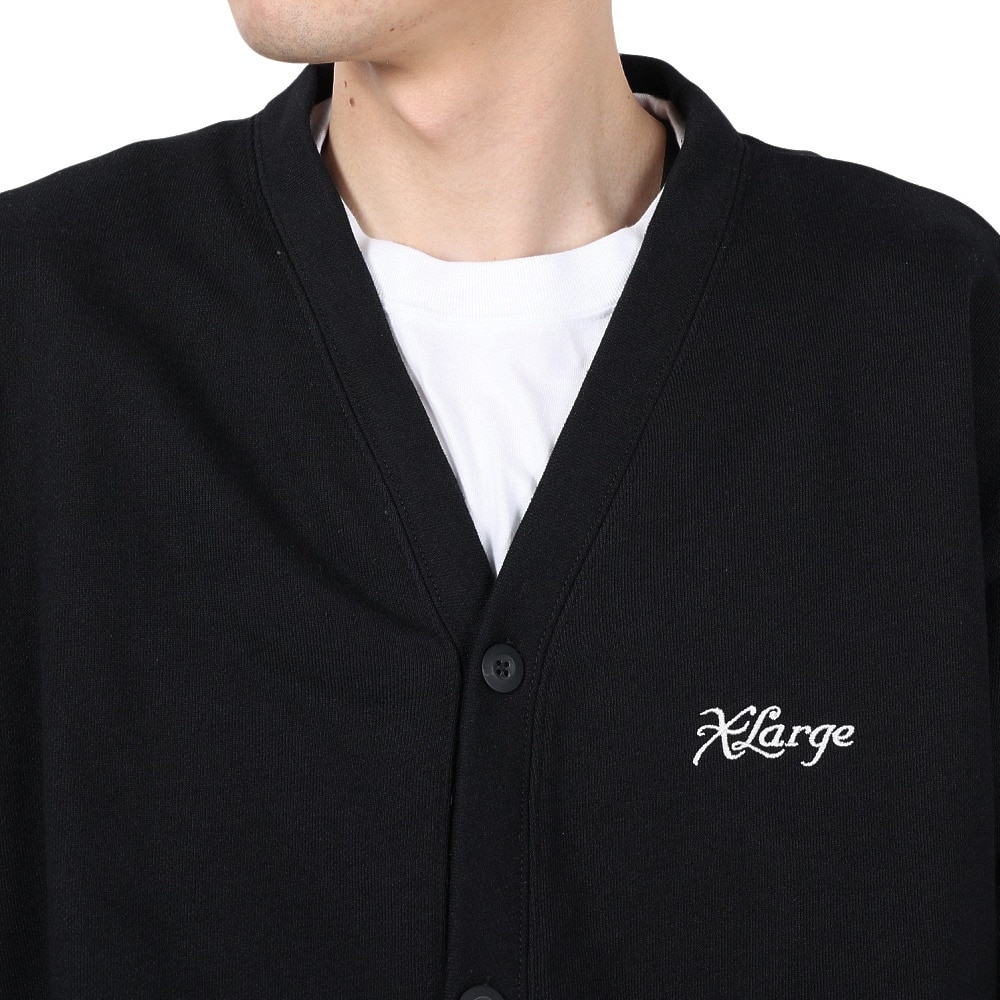 エクストララージ（XLARGE）（メンズ）EMBROIDERY スウェット カーディガン 101251013002-BLACK