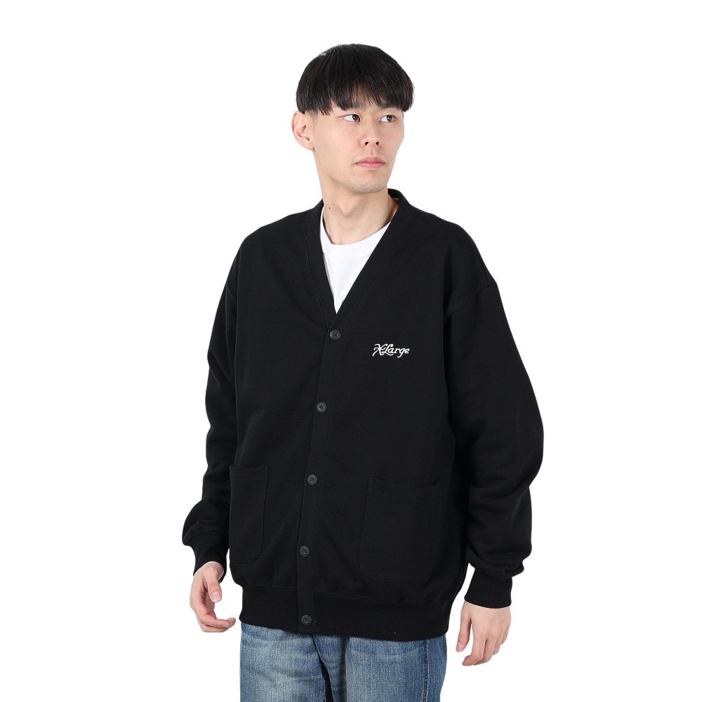 エクストララージ（XLARGE）（メンズ）EMBROIDERY スウェット カーディガン 101251013002-BLACK