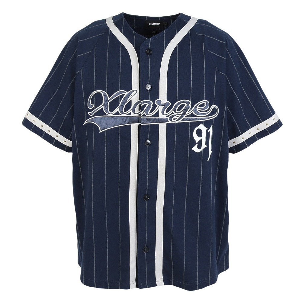エクストララージ（XLARGE）（メンズ）STUDDED ベースボール ジャージ 101252013005-NAVY