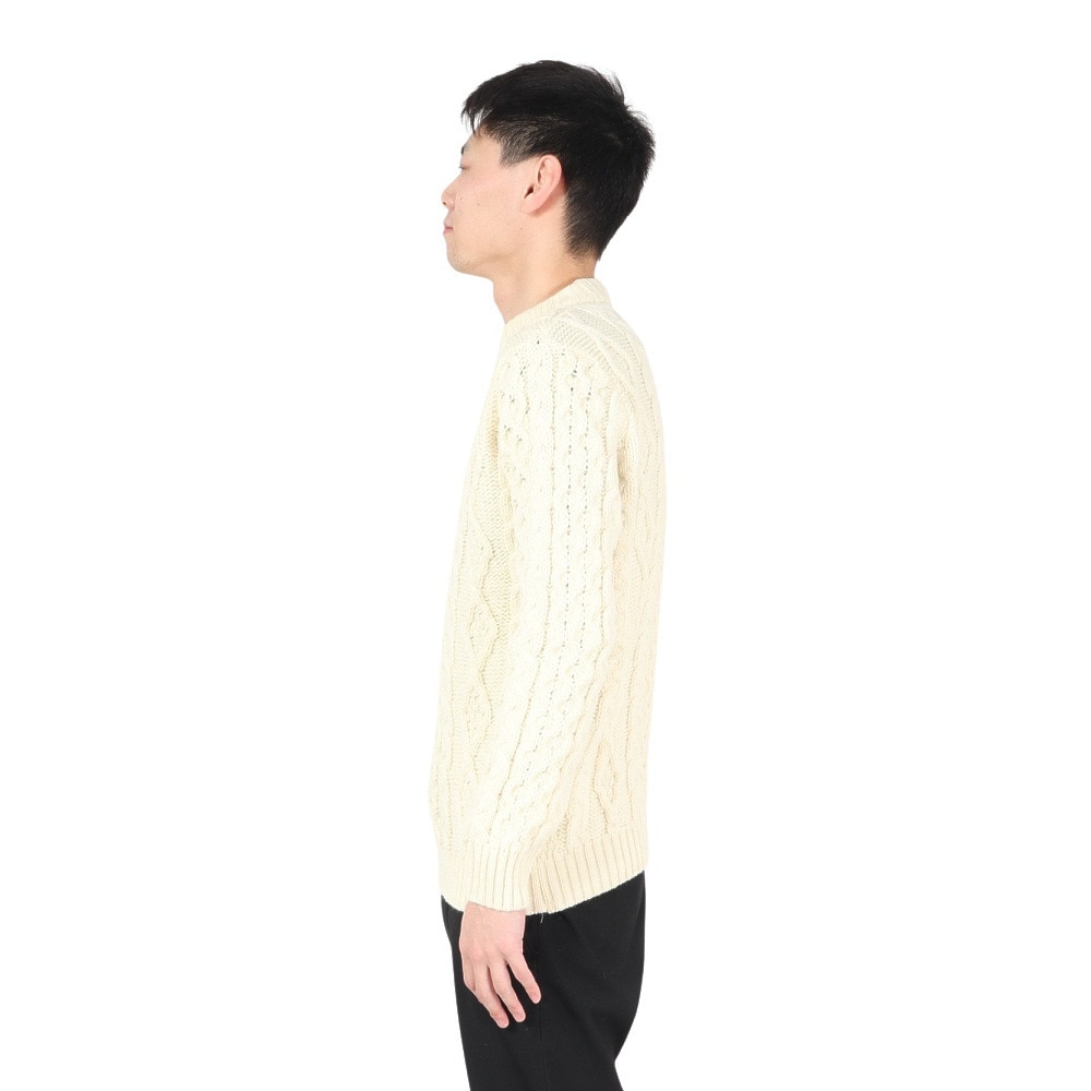 ケリーウーレンミルズ（KERRY WOOLLEN MILLS）（メンズ）アラン ケーブル クルー セーター KW-0002 Pure Aran