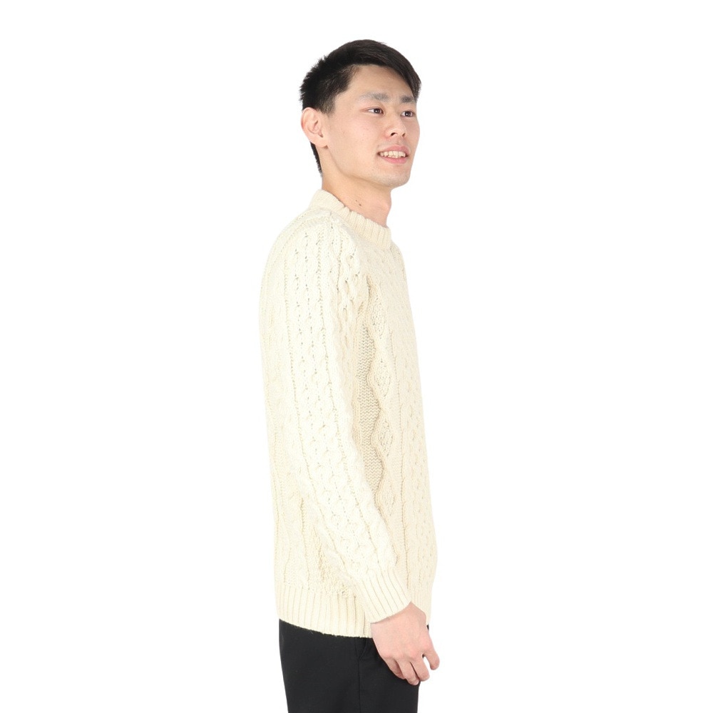 ケリーウーレンミルズ（KERRY WOOLLEN MILLS）（メンズ）アラン ケーブル クルー セーター KW-0002 Pure Aran