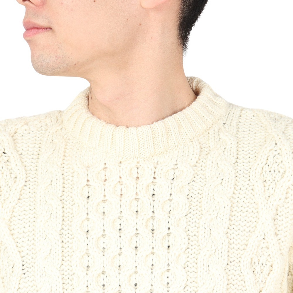 ケリーウーレンミルズ（KERRY WOOLLEN MILLS）（メンズ）アラン ケーブル クルー セーター KW-0002 Pure Aran