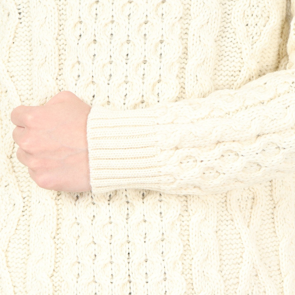 ケリーウーレンミルズ（KERRY WOOLLEN MILLS）（メンズ）アラン ケーブル クルー セーター KW-0002 Pure Aran